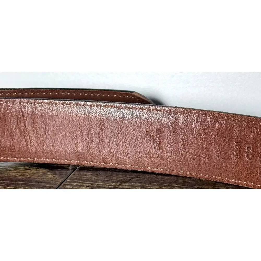 Coach Brown Leather Belt Solid Brass Buckle Costa Rica